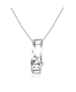 Necklace Silver Dangling CZ PE3D-06